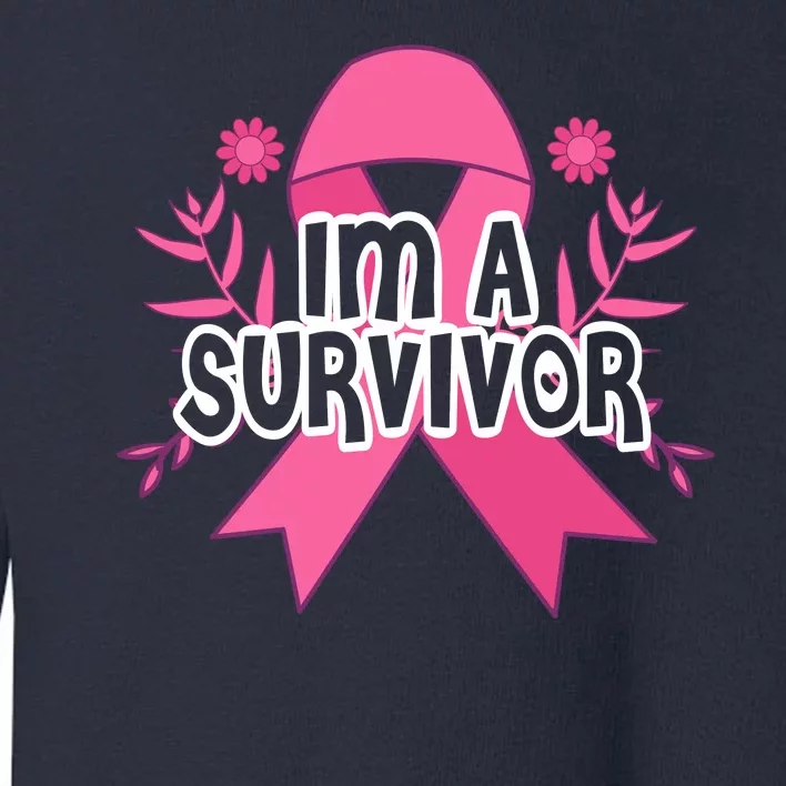 Im A Survivor Breast Cancer Awareness Ribbon Toddler Sweatshirt