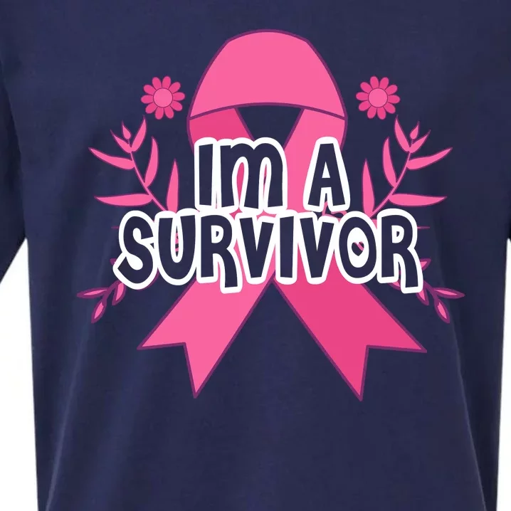 Im A Survivor Breast Cancer Awareness Ribbon Sueded Cloud Jersey T-Shirt