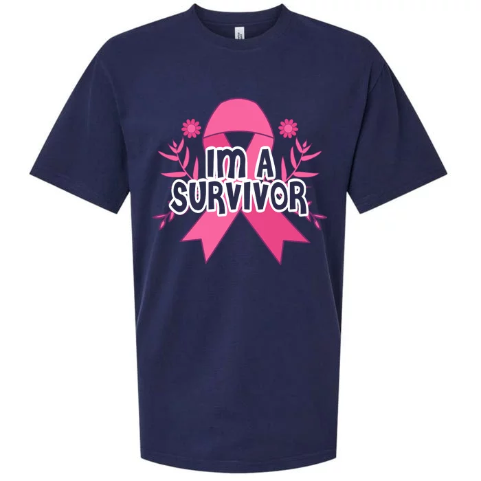 Im A Survivor Breast Cancer Awareness Ribbon Sueded Cloud Jersey T-Shirt