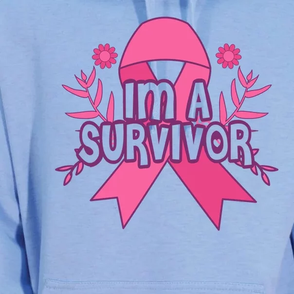 Im A Survivor Breast Cancer Awareness Ribbon Unisex Surf Hoodie