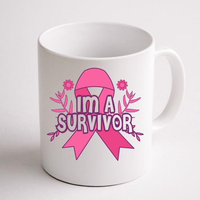 Im A Survivor Breast Cancer Awareness Ribbon Front & Back Coffee Mug