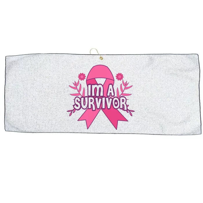 Im A Survivor Breast Cancer Awareness Ribbon Large Microfiber Waffle Golf Towel