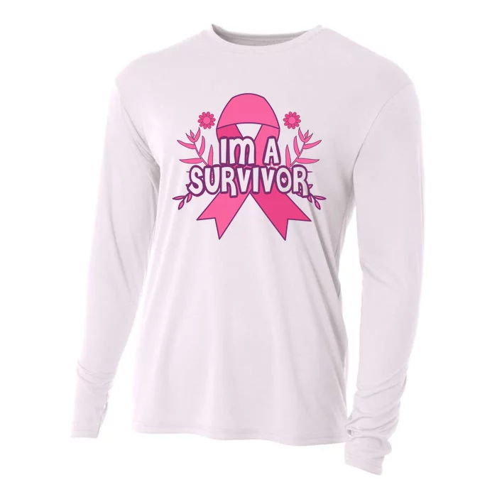 Im A Survivor Breast Cancer Awareness Ribbon Cooling Performance Long Sleeve Crew