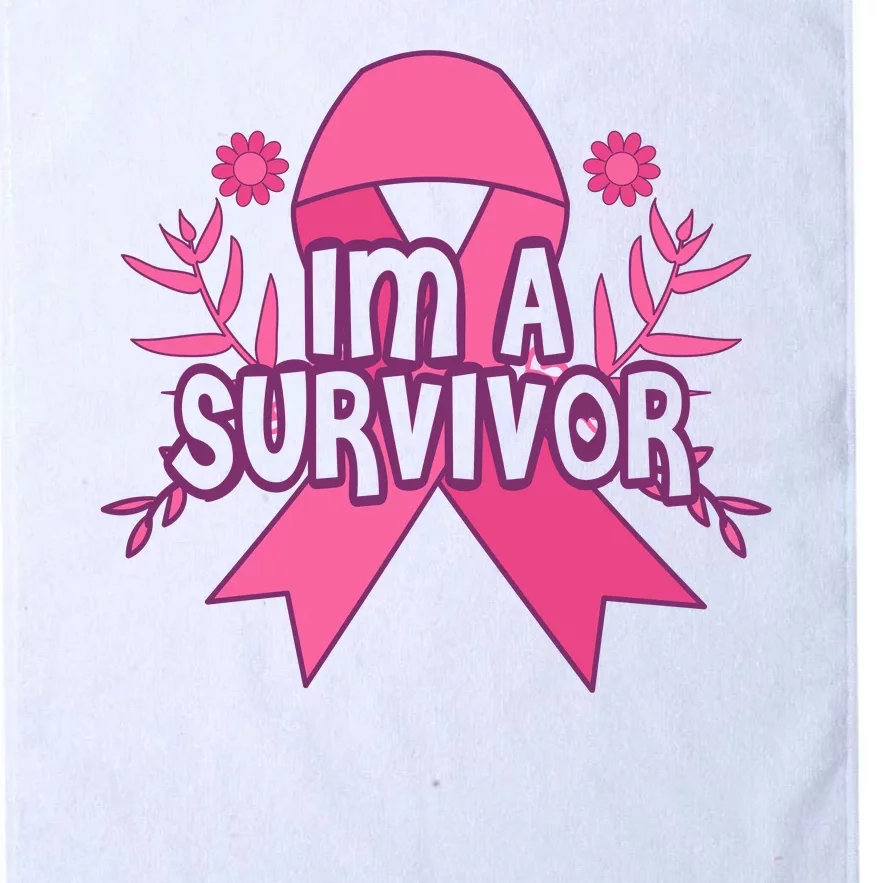 Im A Survivor Breast Cancer Awareness Ribbon Platinum Collection Golf Towel