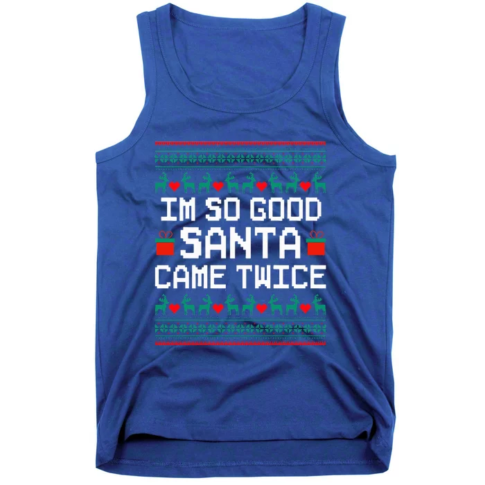 I Am So Good Santa Came Twice Couples Christmas Matching Tank Top