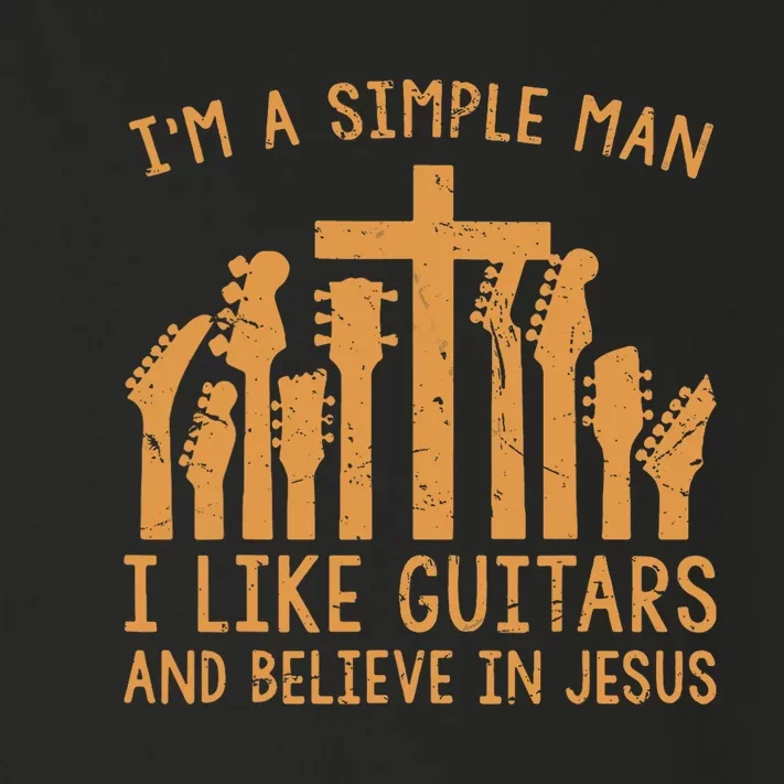 Im A Simple Man I Like Bass Guitar And Believe In Jesus Tee Toddler Long Sleeve Shirt