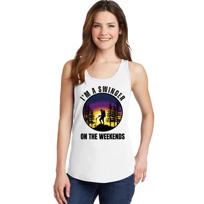 Im A Swinger On The Weekends Funny Metal Detectorist Ladies Essential Tank