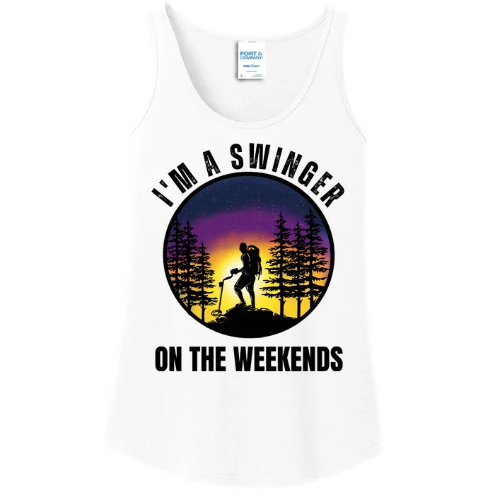 Im A Swinger On The Weekends Funny Metal Detectorist Ladies Essential Tank