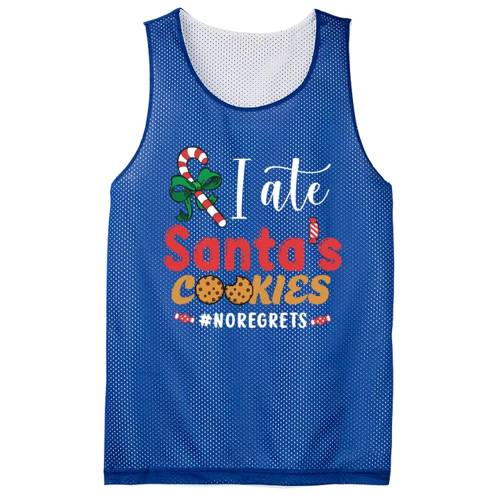 I Ate SantaS Cookies No Regrets Christmas SantaS Cookies Meaningful Gift Mesh Reversible Basketball Jersey Tank