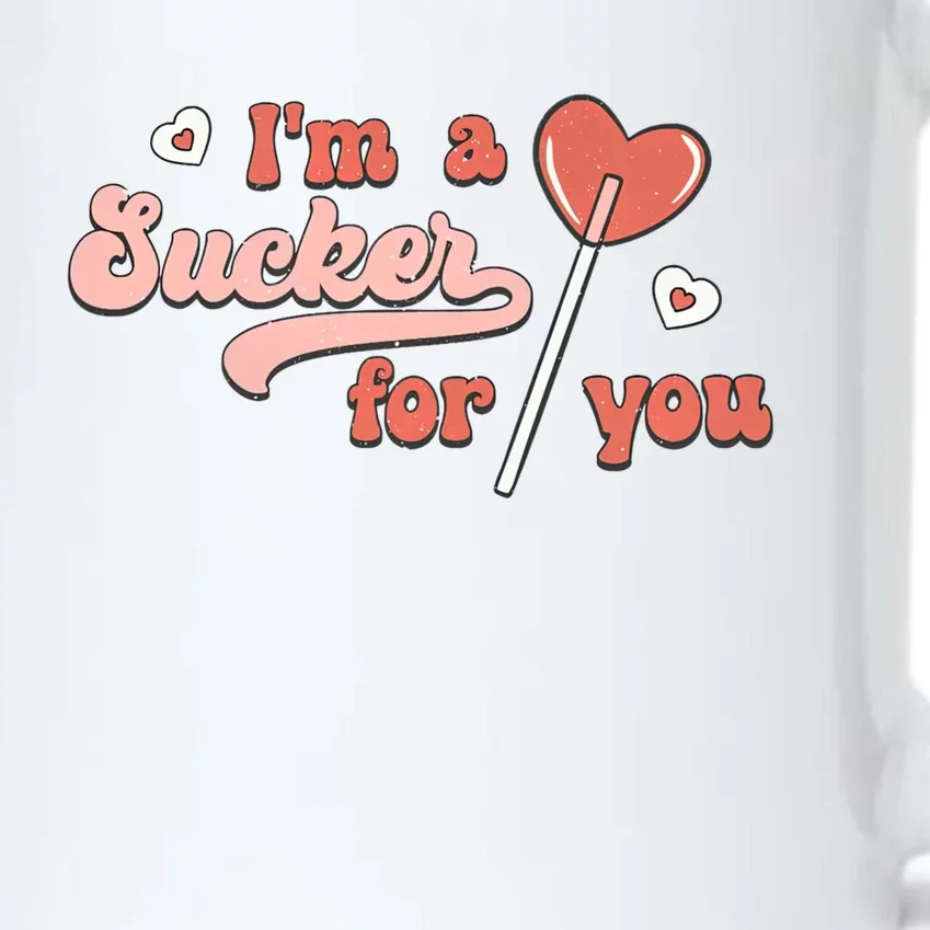 Im A Sucker For You Heart Lollipop Couple Matching Valentine Funny Gift Black Color Changing Mug