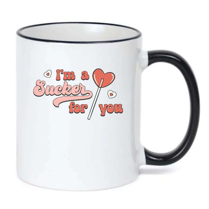 Im A Sucker For You Heart Lollipop Couple Matching Valentine Funny Gift Black Color Changing Mug