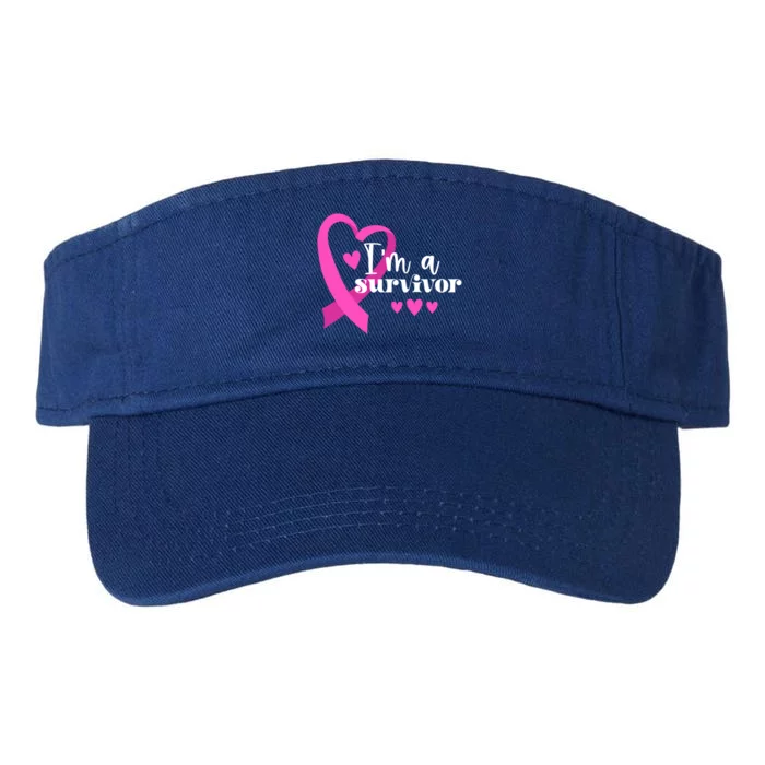 I'm A Survivor Breast Cancer Gift Valucap Bio-Washed Visor