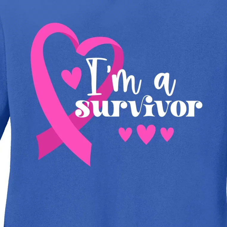 I'm A Survivor Breast Cancer Gift Ladies Long Sleeve Shirt