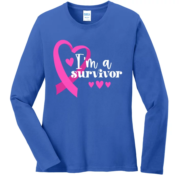 I'm A Survivor Breast Cancer Gift Ladies Long Sleeve Shirt