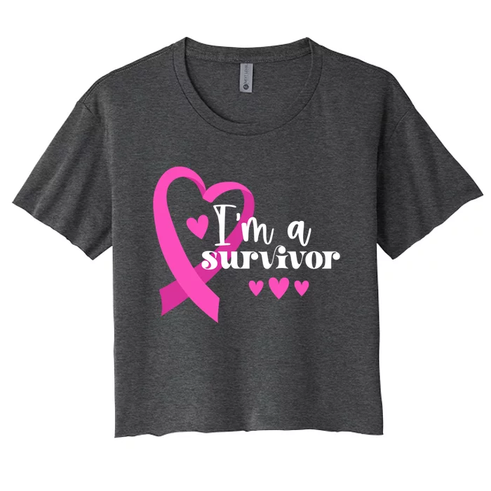 I'm A Survivor Breast Cancer Gift Women's Crop Top Tee