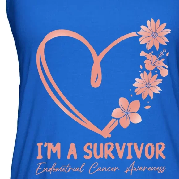 I'm A Survivor Endometrial Cancer Awareness Gift Ladies Essential Flowy Tank