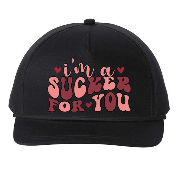 I'm A Sucker For You Retro Valentine's Day Gift Snapback Five-Panel Rope Hat