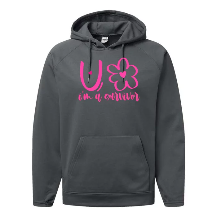 Im A Survivor Breast Cancer Awareness Month Performance Fleece Hoodie