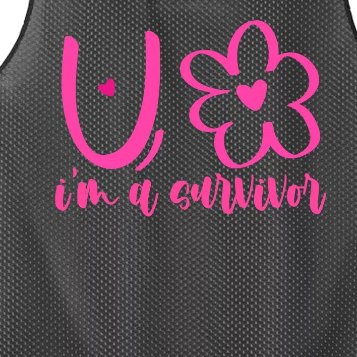 Im A Survivor Breast Cancer Awareness Month Mesh Reversible Basketball Jersey Tank