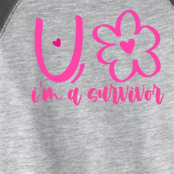 Im A Survivor Breast Cancer Awareness Month Toddler Fine Jersey T-Shirt