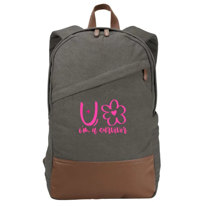 Im A Survivor Breast Cancer Awareness Month Cotton Canvas Backpack