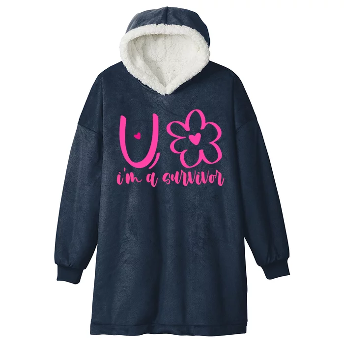 Im A Survivor Breast Cancer Awareness Month Hooded Wearable Blanket