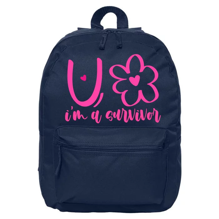 Im A Survivor Breast Cancer Awareness Month 16 in Basic Backpack