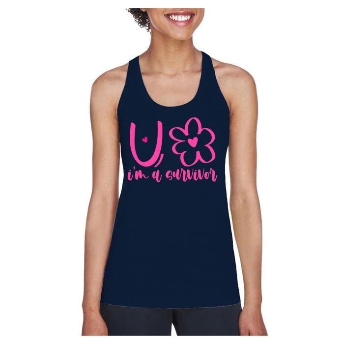 Im A Survivor Breast Cancer Awareness Month Women's Racerback Tank