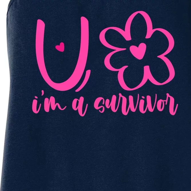 Im A Survivor Breast Cancer Awareness Month Women's Racerback Tank