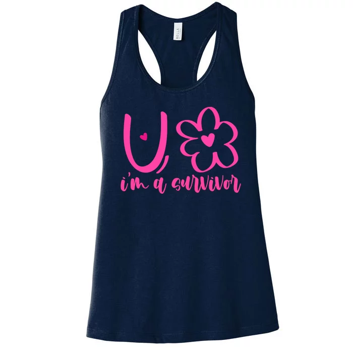 Im A Survivor Breast Cancer Awareness Month Women's Racerback Tank