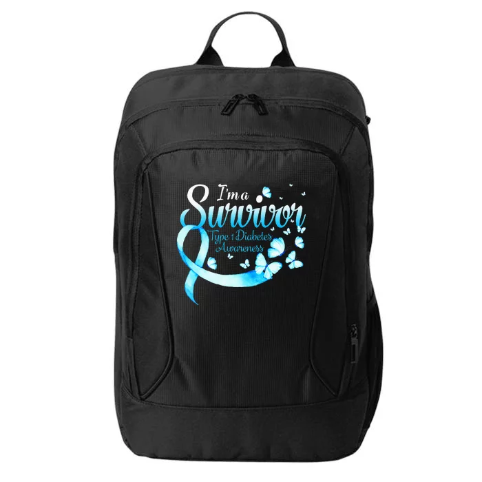 I'm A Survivor Type 1 Diabetes Awareness Butterfly City Backpack