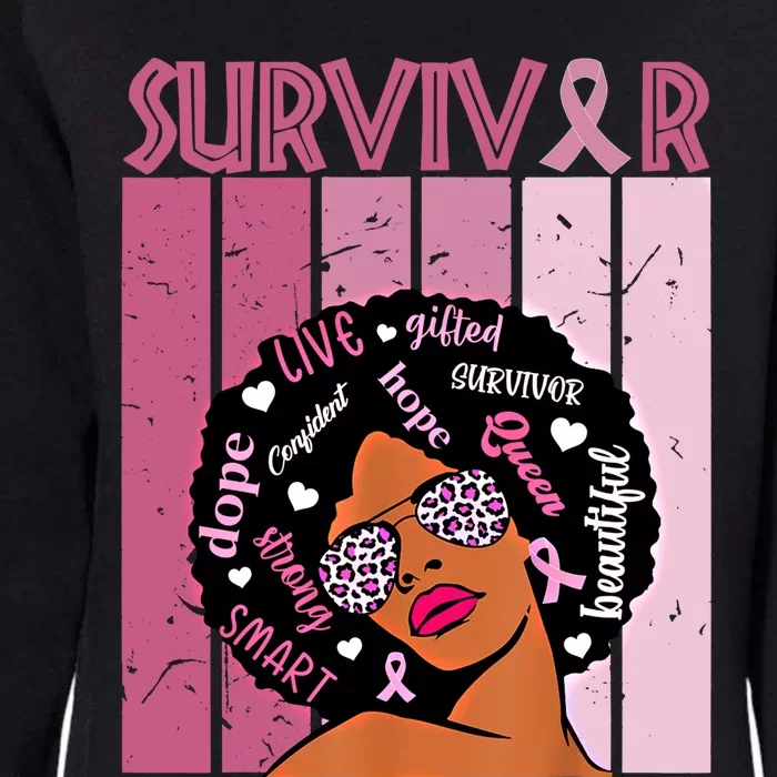 I Am Survivor Black Breast Cancer Warrior Gift Womens California Wash Sweatshirt