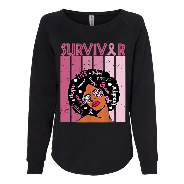 I Am Survivor Black Breast Cancer Warrior Gift Womens California Wash Sweatshirt