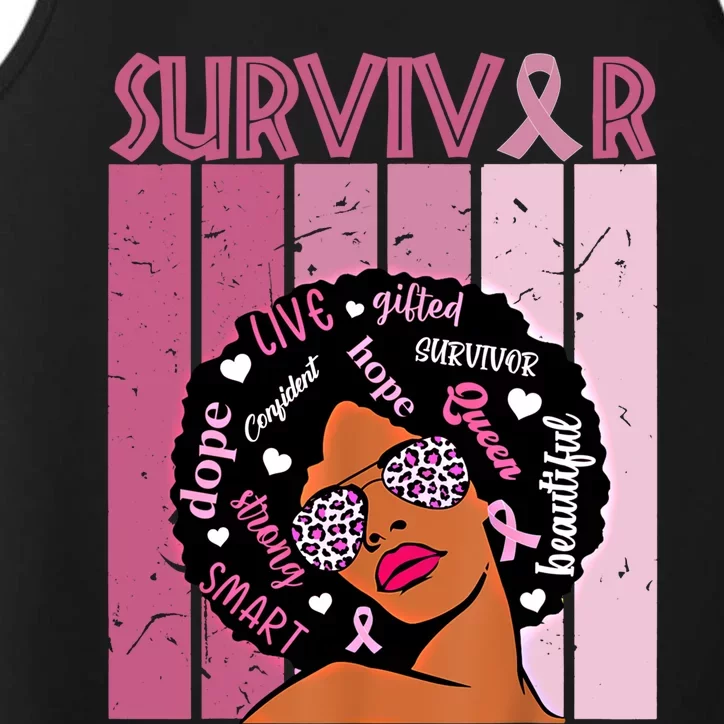 I Am Survivor Black Breast Cancer Warrior Gift Performance Tank