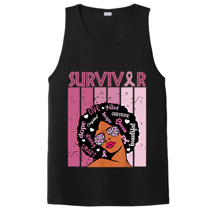 I Am Survivor Black Breast Cancer Warrior Gift Performance Tank