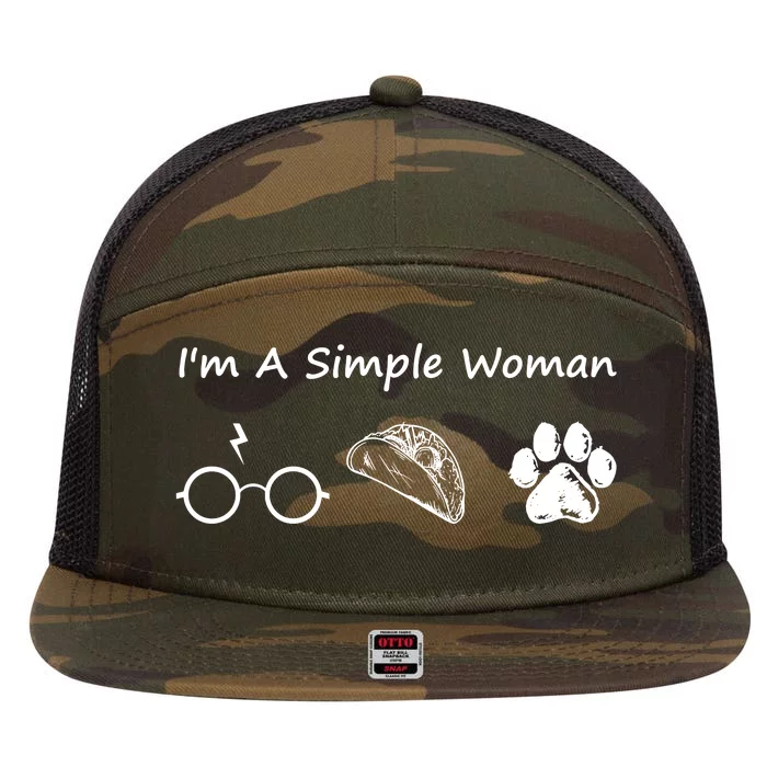 IM A Simple Woman 7 Panel Mesh Trucker Snapback Hat