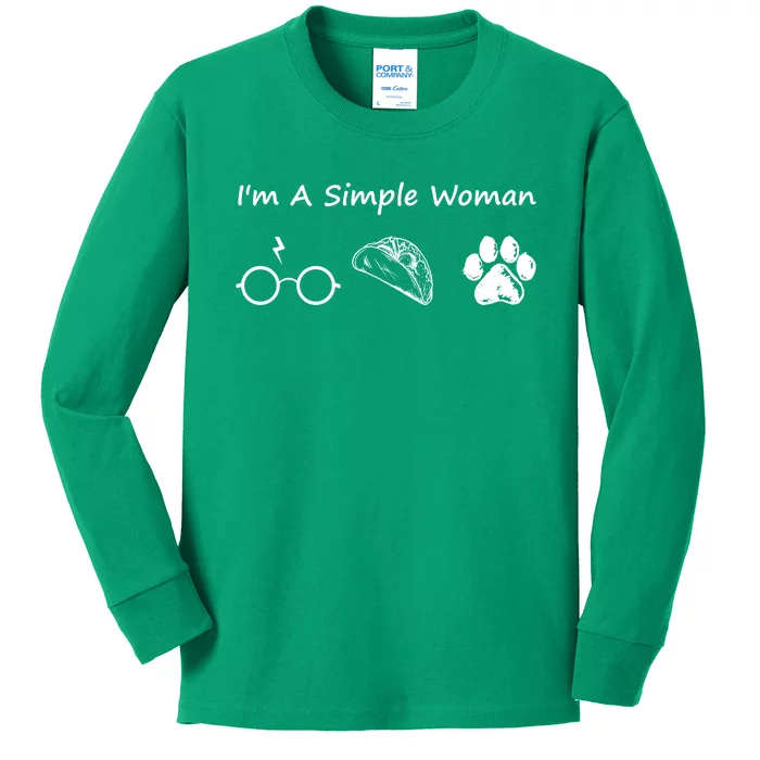 IM A Simple Woman Kids Long Sleeve Shirt