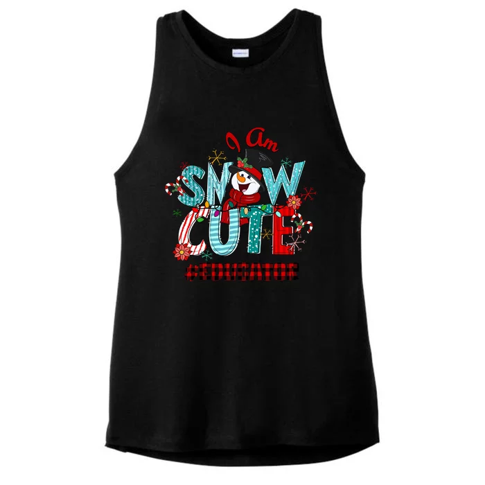 I Am Snow Cute Christmas Snow Funny Educator Meaningful Gift Ladies Tri-Blend Wicking Tank