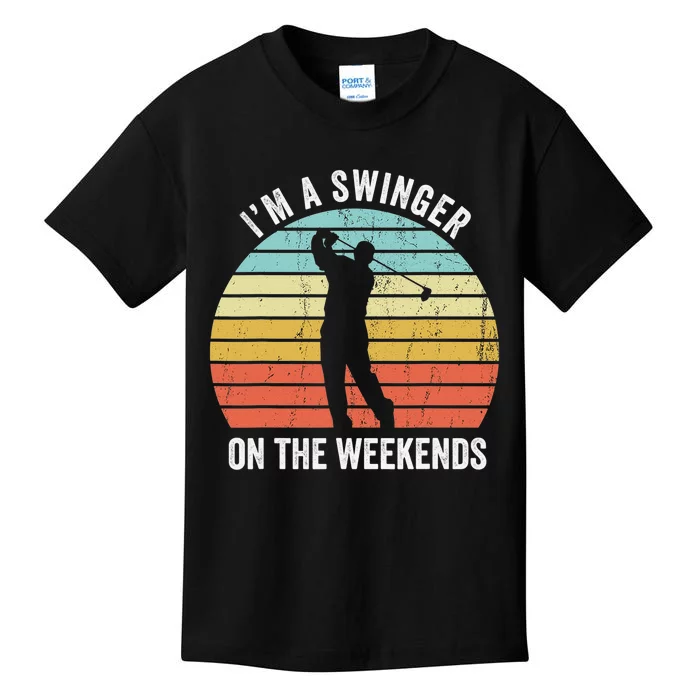 I'm A Swinger On The Weekends Golf Sexual Innuendo Kids T-Shirt