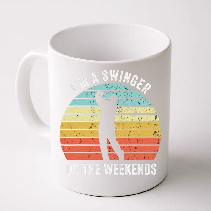 I'm A Swinger On The Weekends Golf Sexual Innuendo Front & Back Coffee Mug