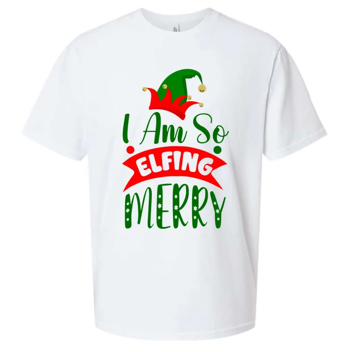 I Am So Elfing Merry Funny Christmas Elf Sueded Cloud Jersey T-Shirt