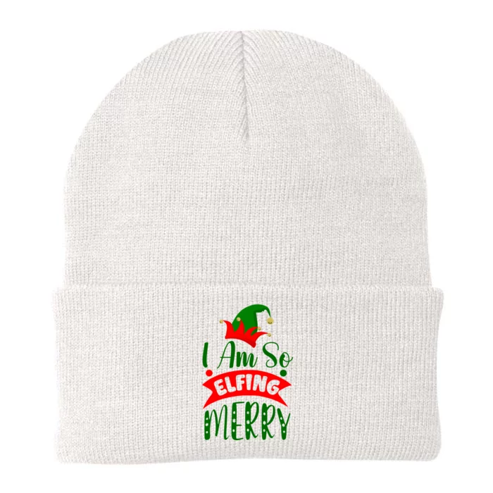 I Am So Elfing Merry Funny Christmas Elf Knit Cap Winter Beanie