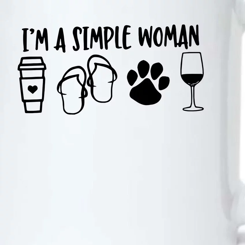 Im A Simple Woman Coffee Flip Flops Dog Wine Black Color Changing Mug