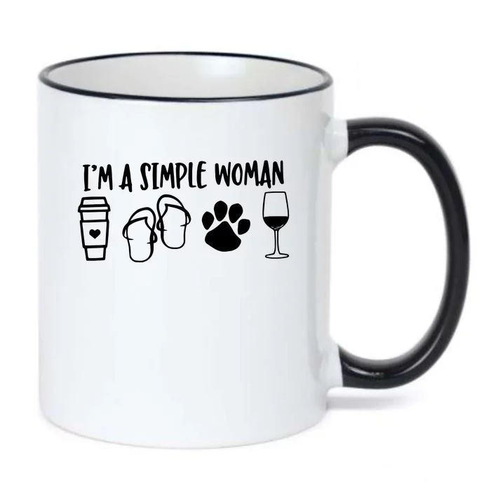 Im A Simple Woman Coffee Flip Flops Dog Wine Black Color Changing Mug