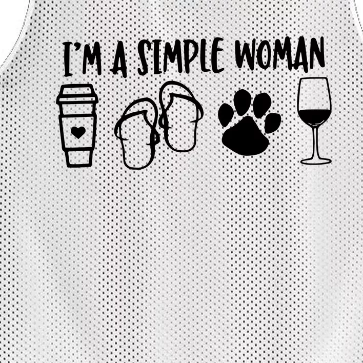 Im A Simple Woman Coffee Flip Flops Dog Wine Mesh Reversible Basketball Jersey Tank