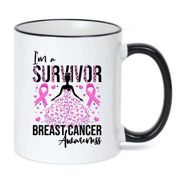 I'm A Survivor Breast Cancer Awareness Black Color Changing Mug