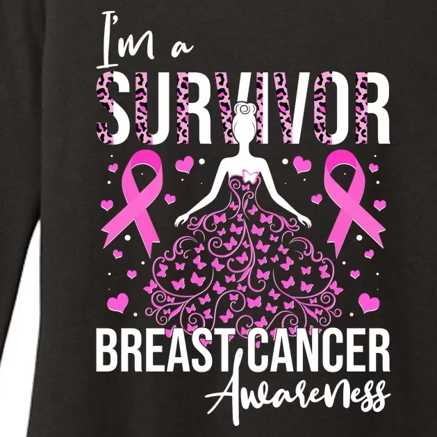 I'm A Survivor Breast Cancer Awareness Womens CVC Long Sleeve Shirt