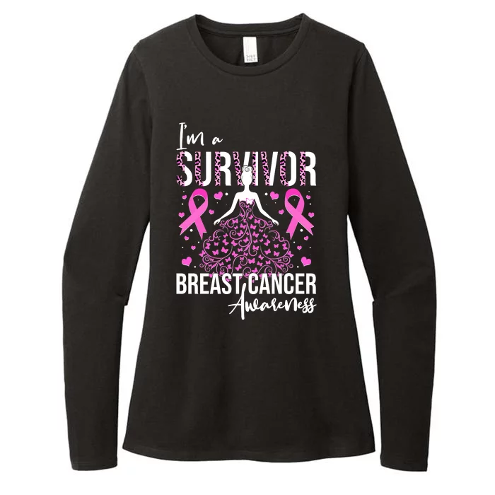 I'm A Survivor Breast Cancer Awareness Womens CVC Long Sleeve Shirt