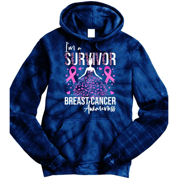 I'm A Survivor Breast Cancer Awareness Tie Dye Hoodie