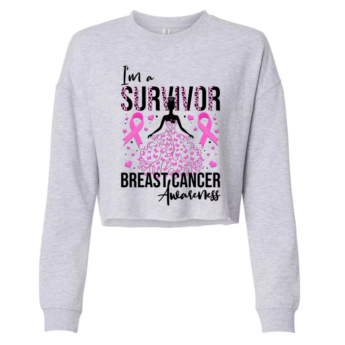 I'm A Survivor Breast Cancer Awareness Cropped Pullover Crew